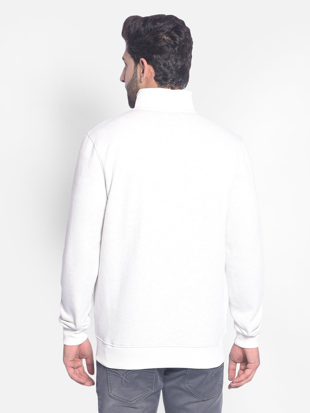 Off White Printed Sweatshirt-Men Sweatshirts-Crimsoune Club