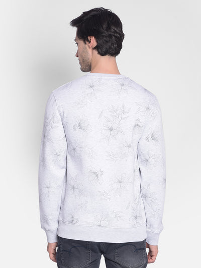 Grey Floral Sweatshirt-Men Sweatshirts-Crimsoune Club
