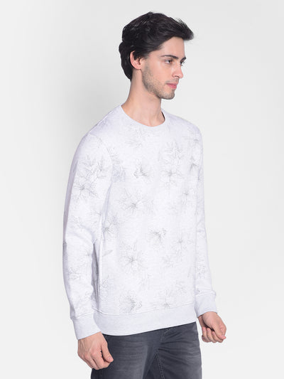 Grey Floral Sweatshirt-Men Sweatshirts-Crimsoune Club