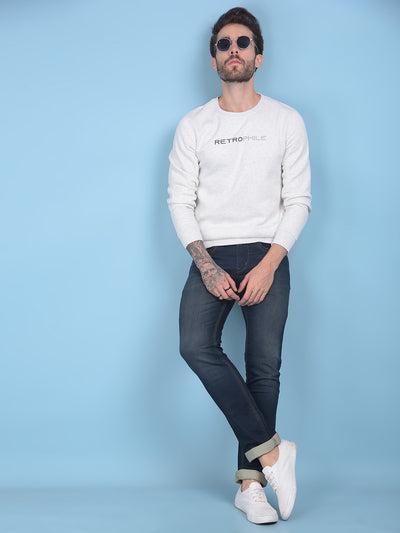 White Printed Sweatshirt-Men Sweatshirts-Crimsoune Club