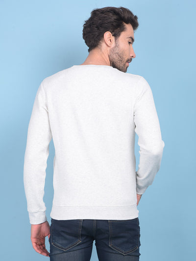 White Printed Sweatshirt-Men Sweatshirts-Crimsoune Club