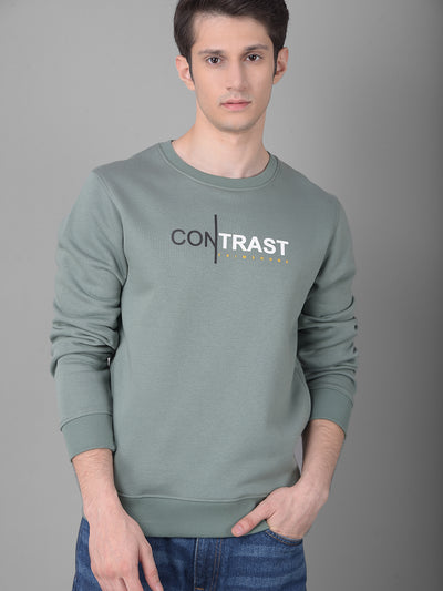 Green Printed Sweatshirt-Men Sweatshirts-Crimsoune Club