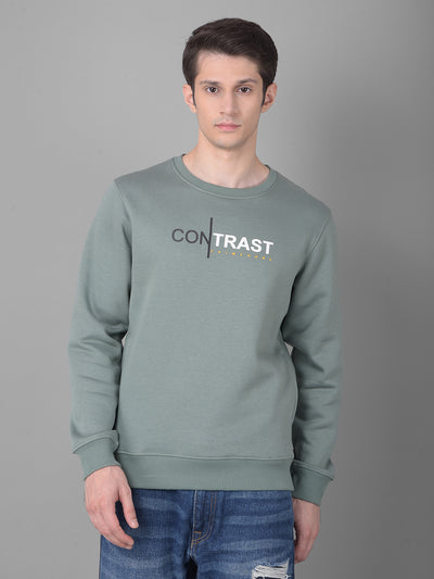 Green Printed Sweatshirt-Men Sweatshirts-Crimsoune Club