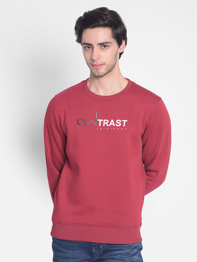 Red Printed Sweatshirt-Men Sweatshirts-Crimsoune Club