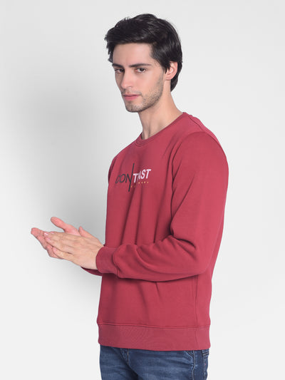 Red Printed Sweatshirt-Men Sweatshirts-Crimsoune Club
