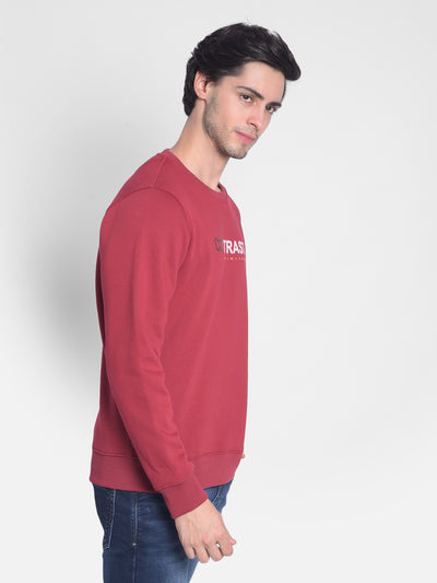 Red Printed Sweatshirt-Men Sweatshirts-Crimsoune Club