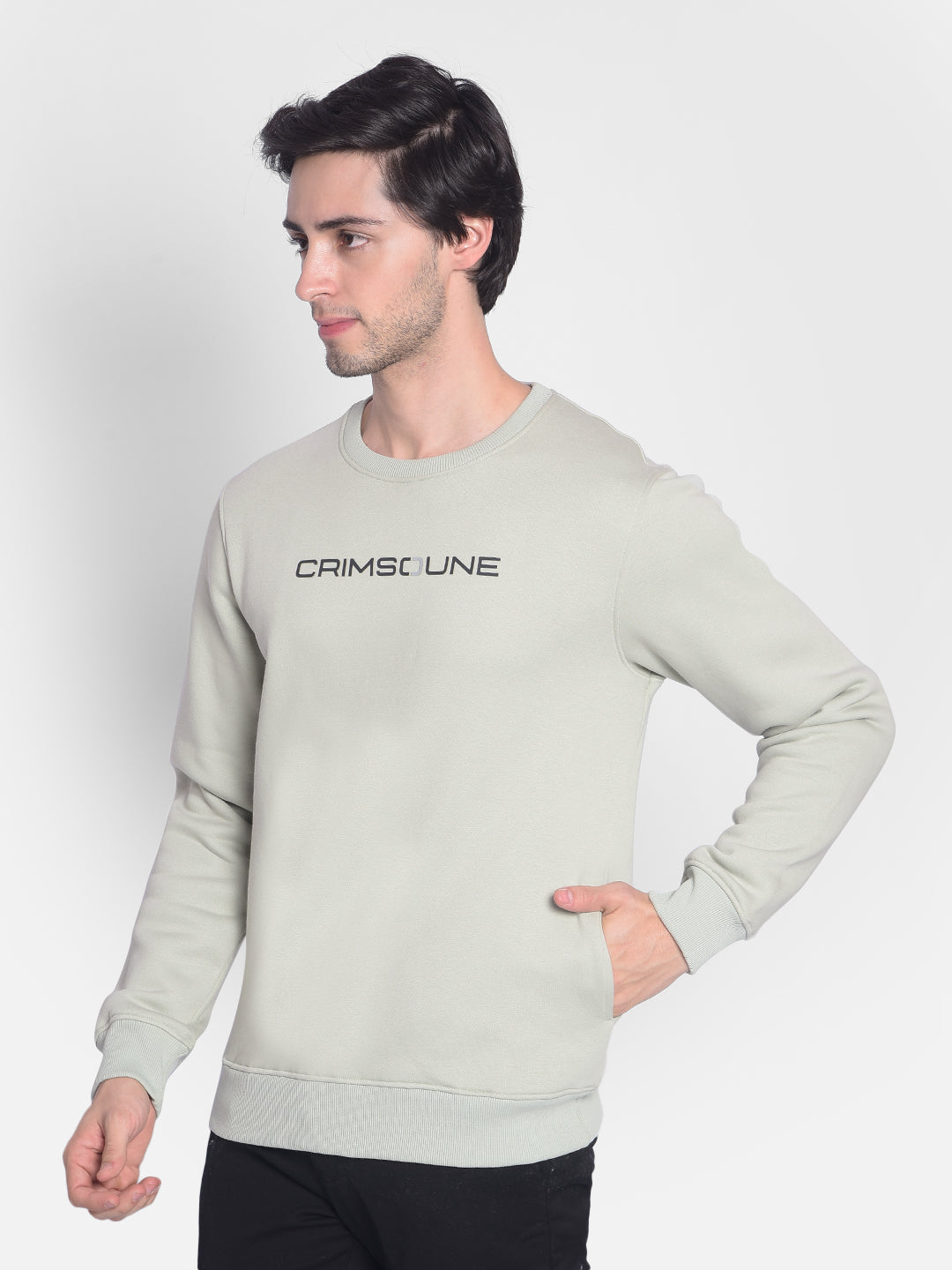 Green Printed Sweatshirt-Men Sweatshirts-Crimsoune Club