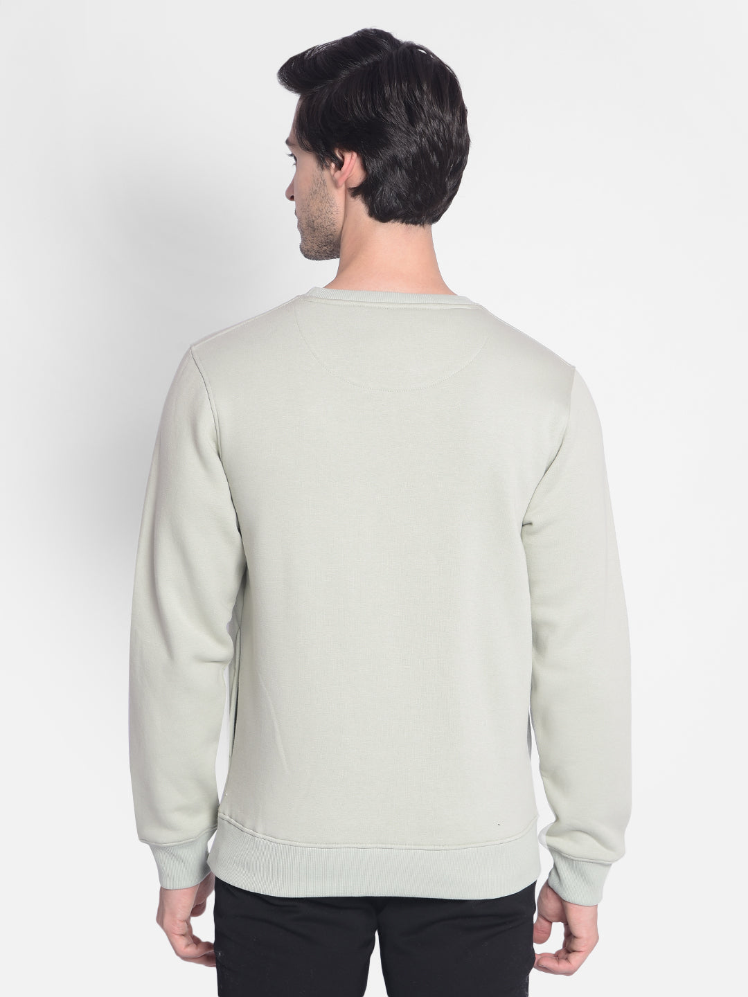 Green Printed Sweatshirt-Men Sweatshirts-Crimsoune Club