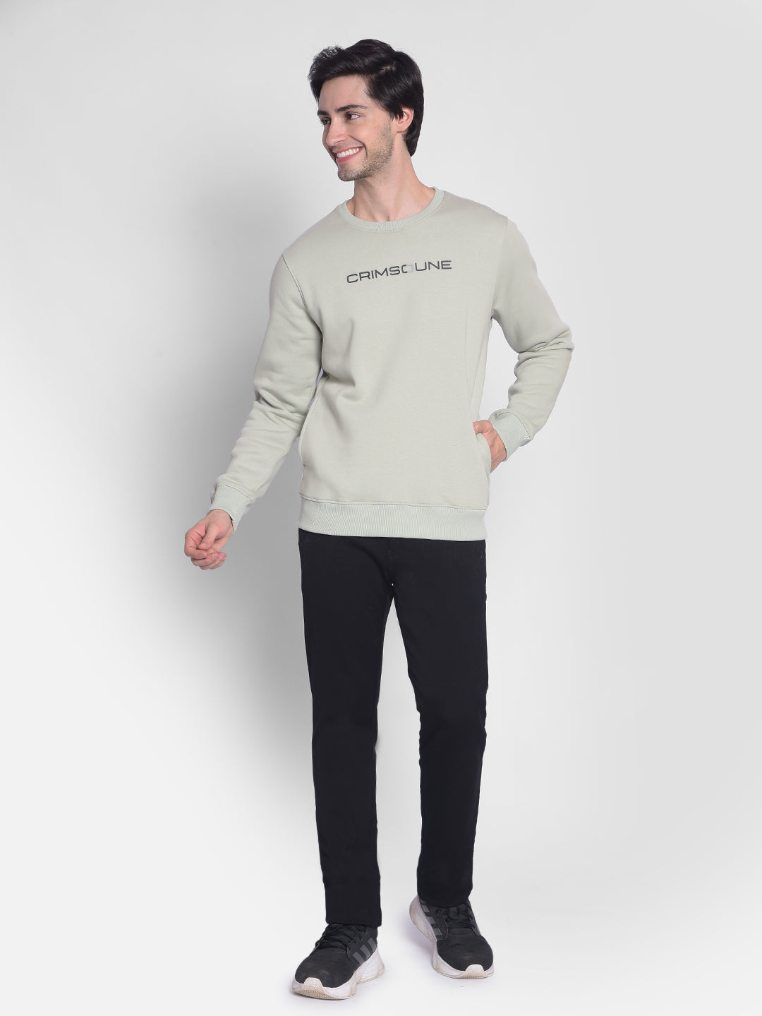 Green Printed Sweatshirt-Men Sweatshirts-Crimsoune Club