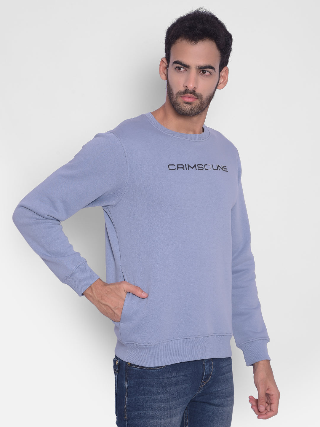 Purple Printed Sweatshirt-Men Sweatshirts-Crimsoune Club