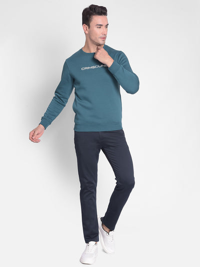 Green Printed Sweatshirt-Men Sweatshirts-Crimsoune Club