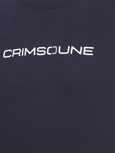 Navy Blue Printed Sweatshirt-Men Sweatshirts-Crimsoune Club