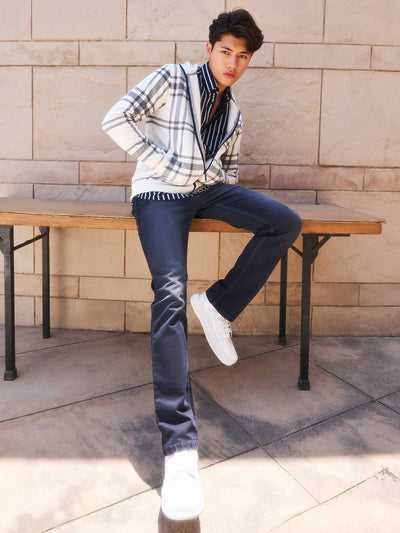 White Checked Sweatshirt-Men Sweatshirts-Crimsoune Club