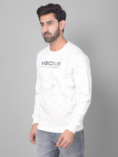 Off White Printed Sweatshirt-Men Sweatshirts-Crimsoune Club