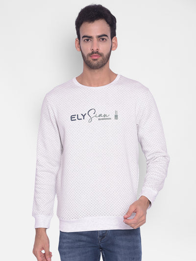 White Printed Sweatshirt-Mens Sweatshirts-Crimsoune Club