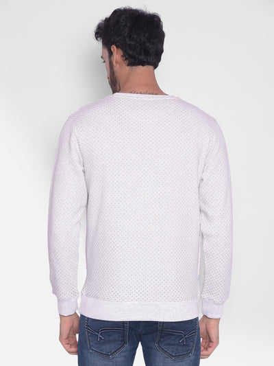 White Printed Sweatshirt-Mens Sweatshirts-Crimsoune Club