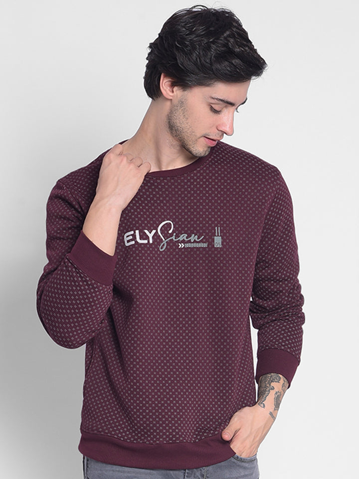 Wine Printed Sweatshirt-Men Sweatshirts-Crimsoune Club