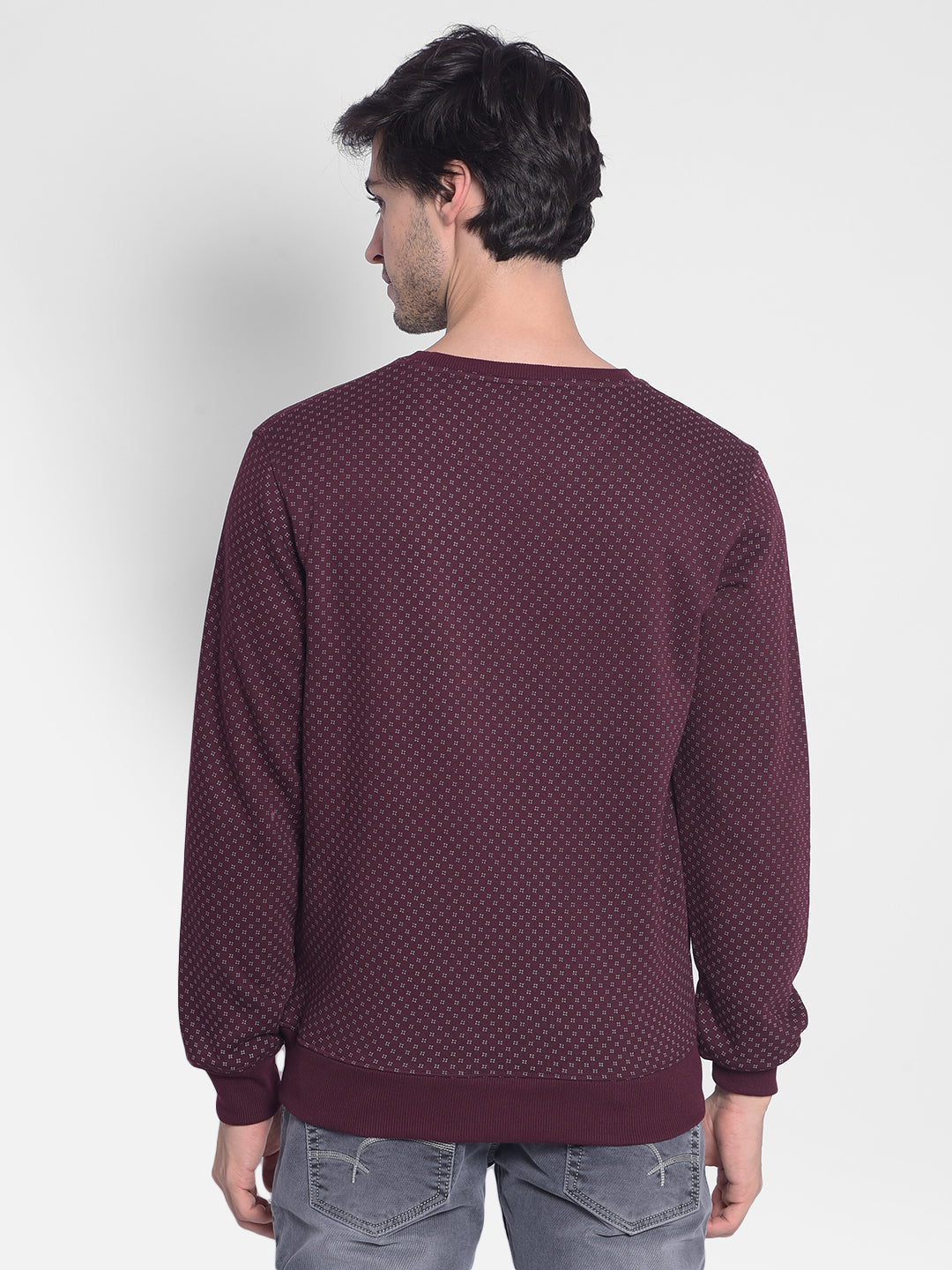 Wine Printed Sweatshirt-Men Sweatshirts-Crimsoune Club
