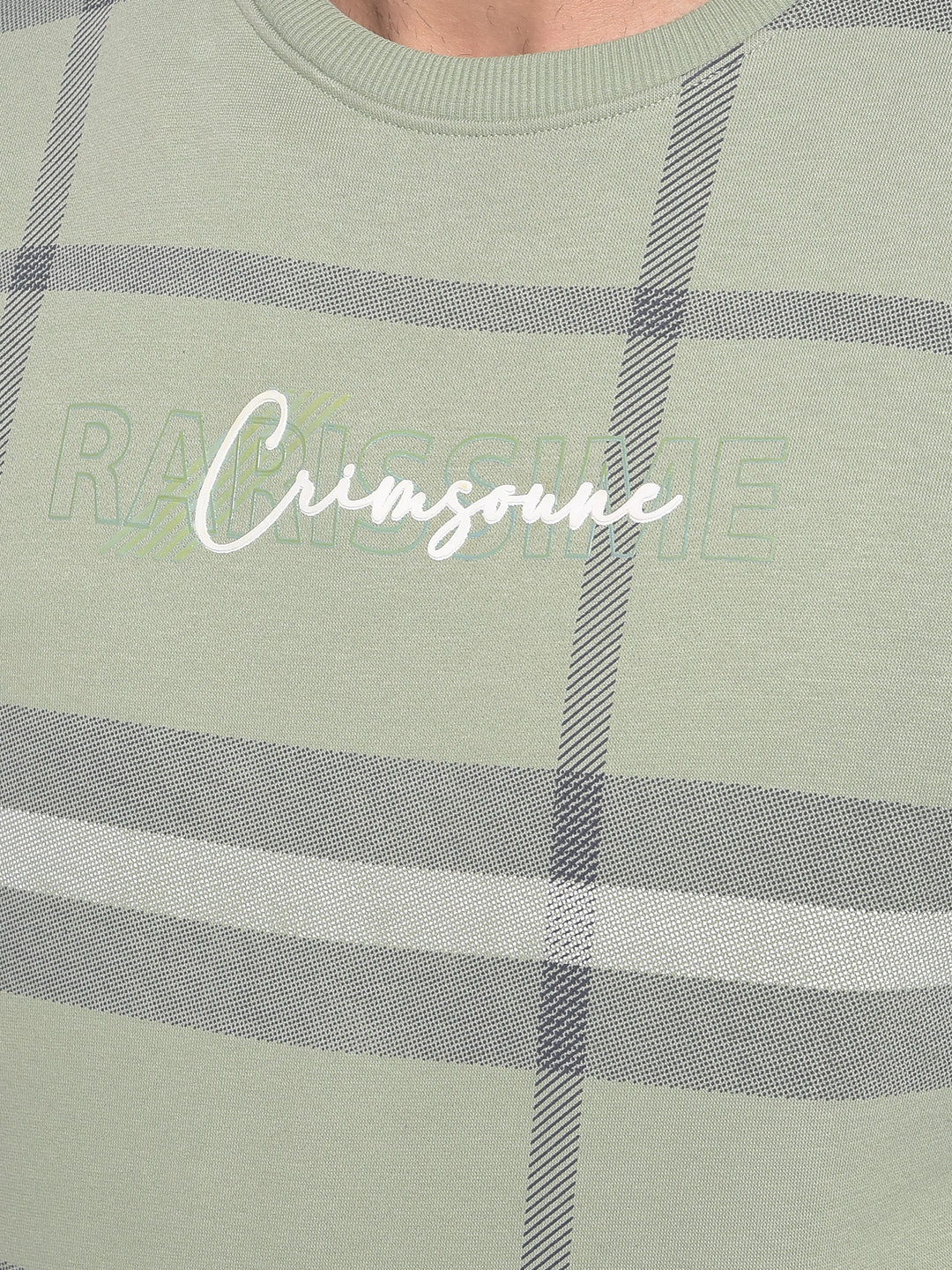 Green Checked Sweatshirt-Men Sweatshirts-Crimsoune Club