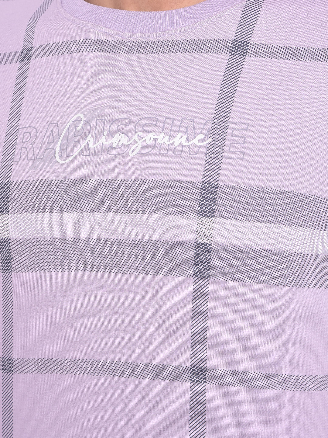 Purple Checked Sweatshirt-Men Sweatshirts-Crimsoune Club