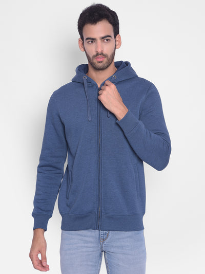 Navy Blue Hooded Sweatshirt-Men Sweatshirts-Crimsoune Club