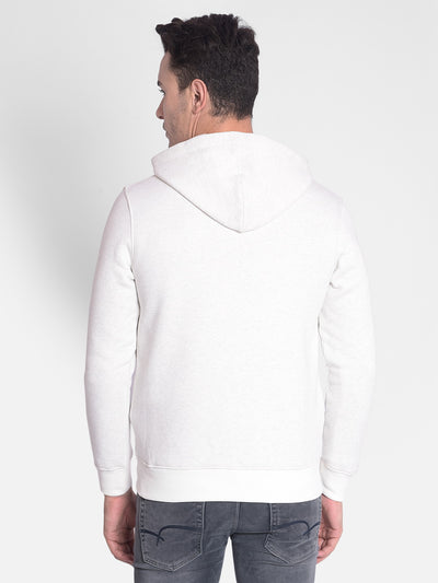 White Hooded Front-Open Sweatshirt-Men Sweatshirts-Crimsoune Club