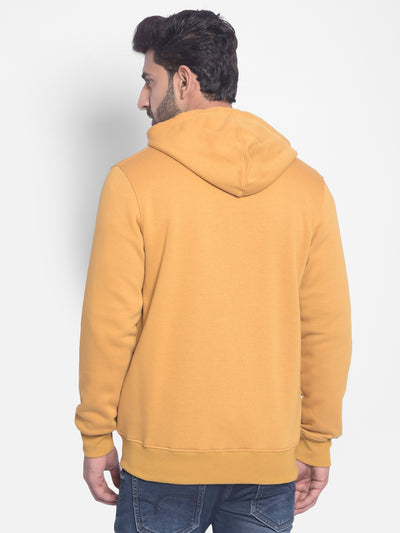 Mustard Hooded Sweatshirt-Men Sweatshirts-Crimsoune Club