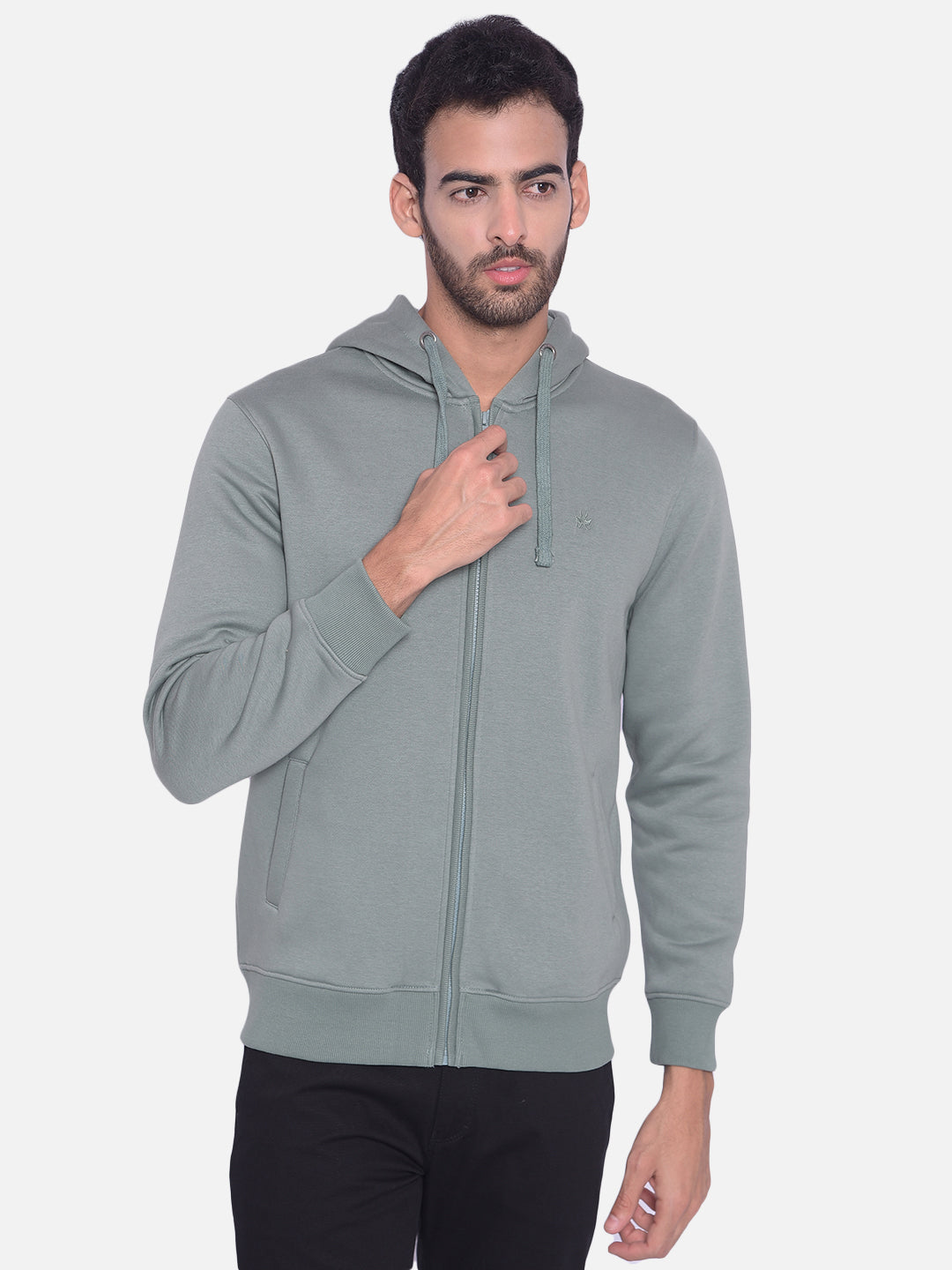 Green Hooded Sweatshirt-Men Sweatshirts-Crimsoune Club