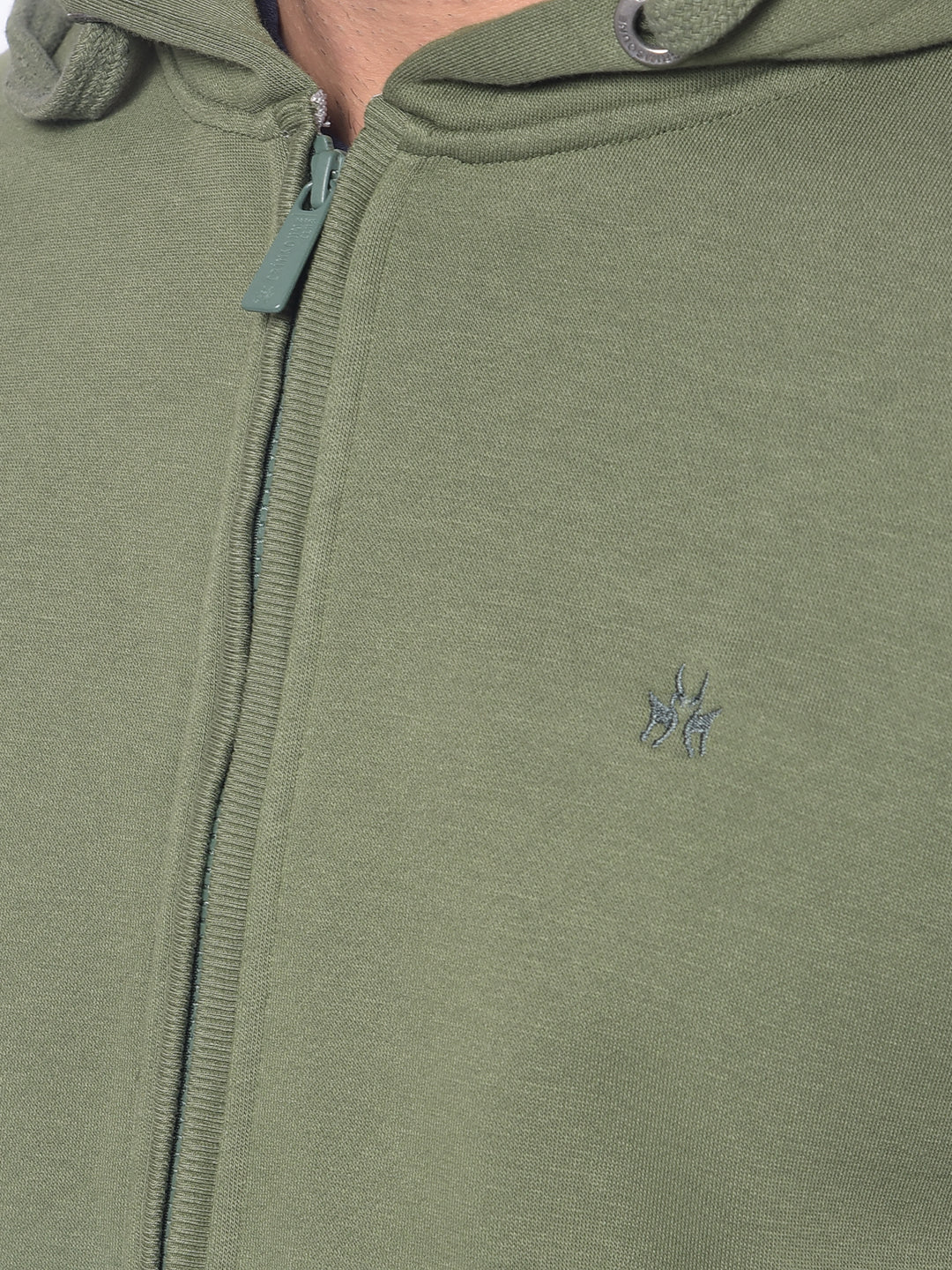 Olive Hooded Sweatshirt-Men Sweatshirts-Crimsoune Club