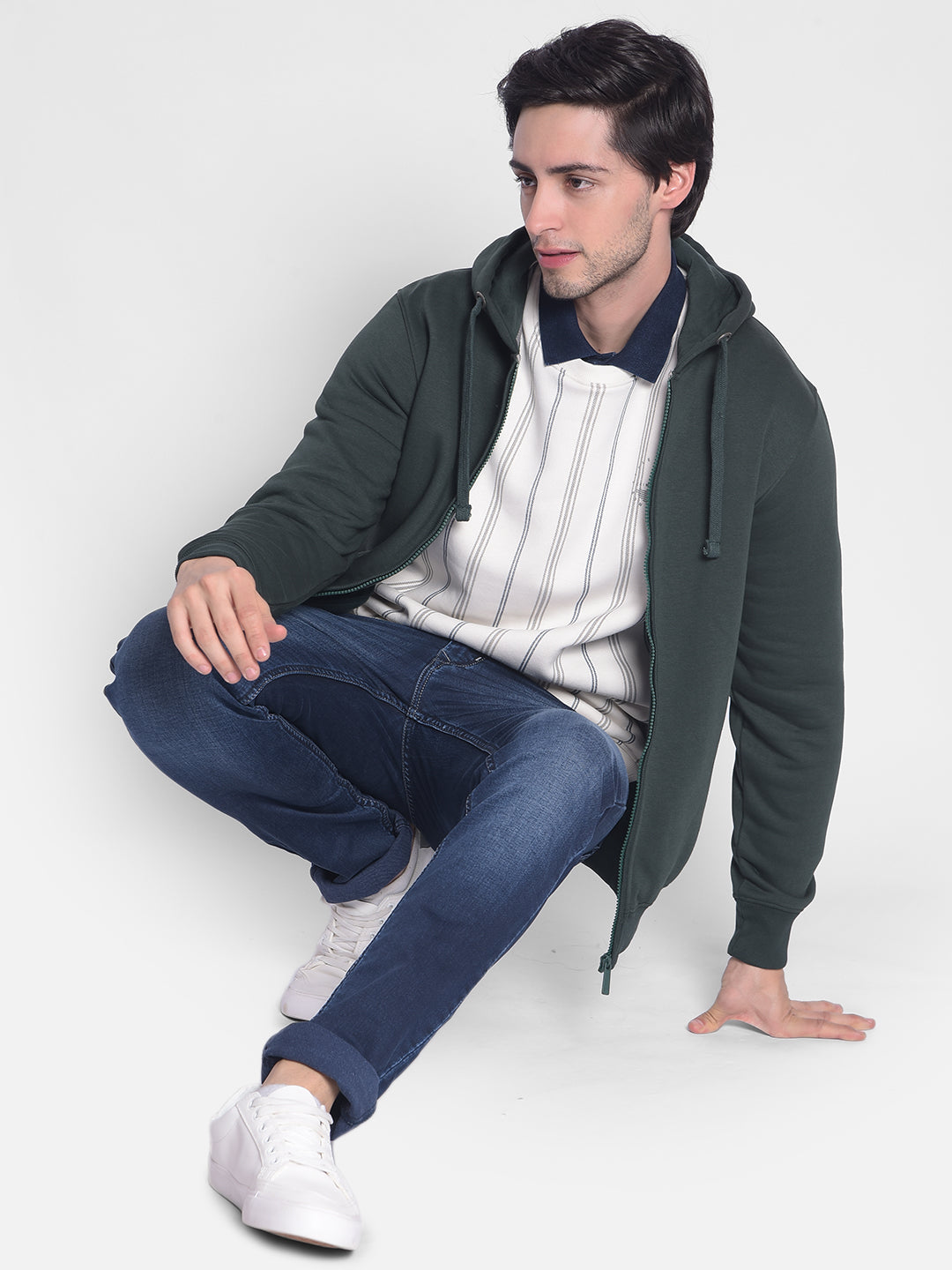 Green Sweatshirt-Men Sweatshirts-Crimsoune Club