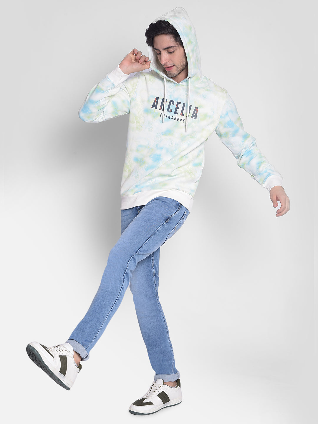 Multicolor Printed Sweatshirt With Hood-Men Sweatshirts-Crimsoune Club