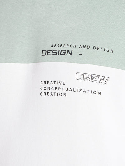 Green Colourblocked Sweatshirt With Hood-Men Sweatshirts-Crimsoune Club