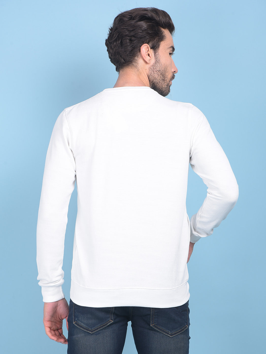 White Printed Sweatshirt-Men Sweatshirts-Crimsoune Club