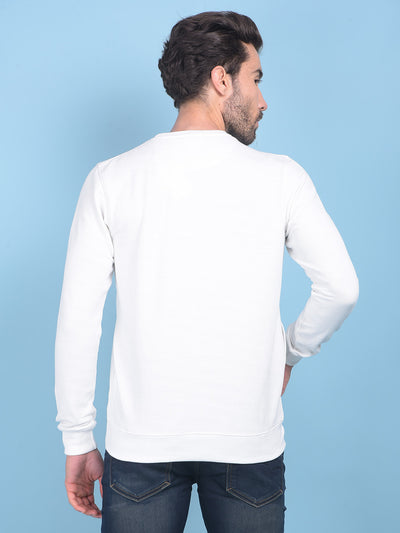 White Printed Sweatshirt-Men Sweatshirts-Crimsoune Club