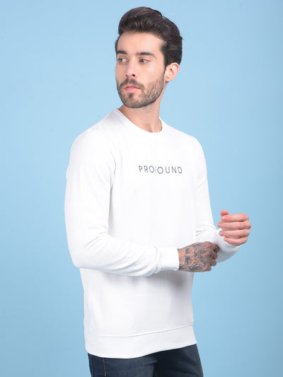 White Printed Sweatshirt-Men Sweatshirts-Crimsoune Club