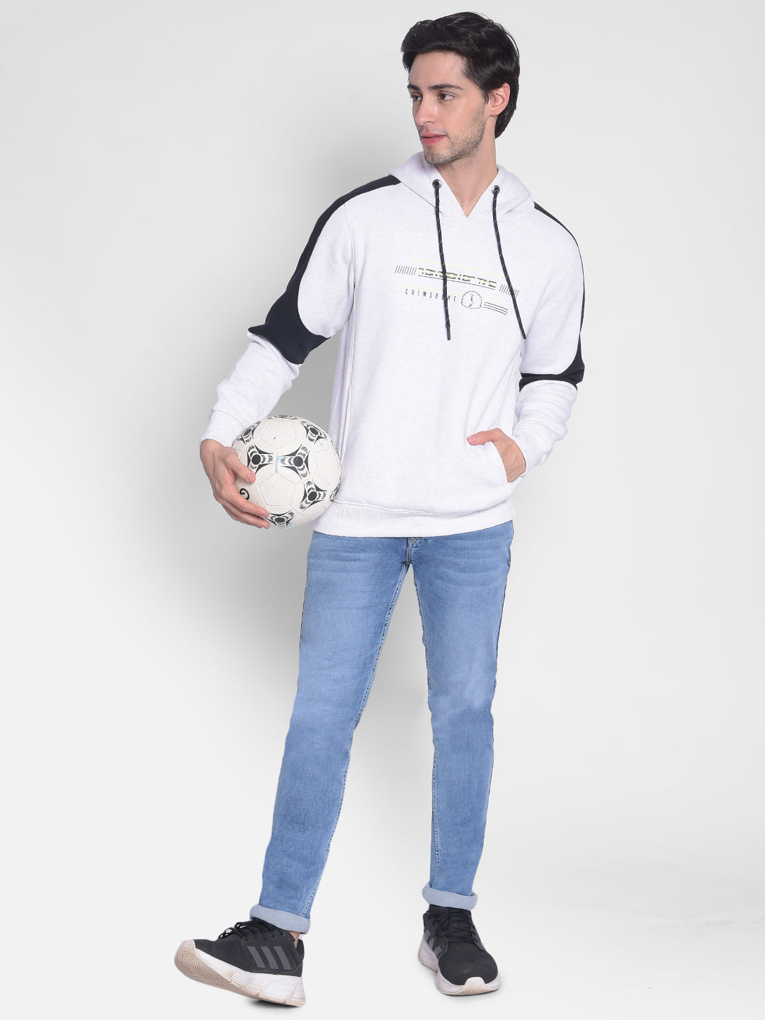 White Printed Sweatshirt-Men Sweatshirts-Crimsoune Club