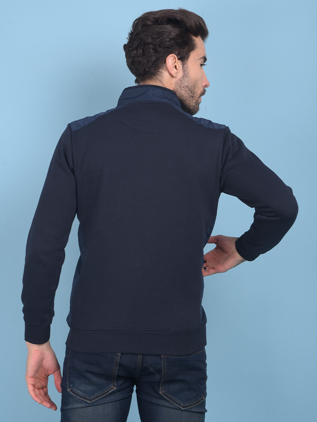 Navy Blue Sweatshirt-Men Sweatshirts-Crimsoune Club