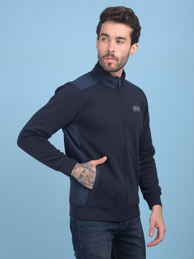 Navy Blue Sweatshirt-Men Sweatshirts-Crimsoune Club