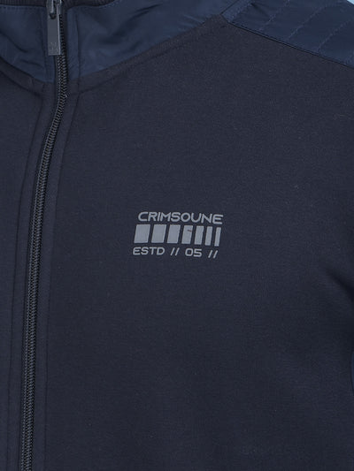 Navy Blue Sweatshirt-Men Sweatshirts-Crimsoune Club