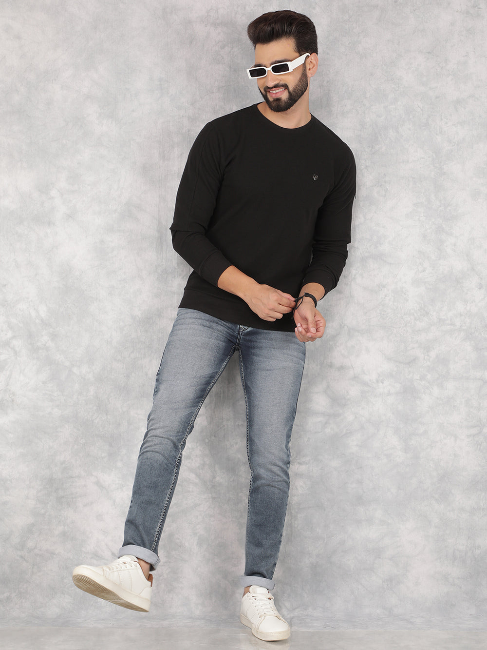 Black Sweatshirt-Men Sweatshirts-Crimsoune Club