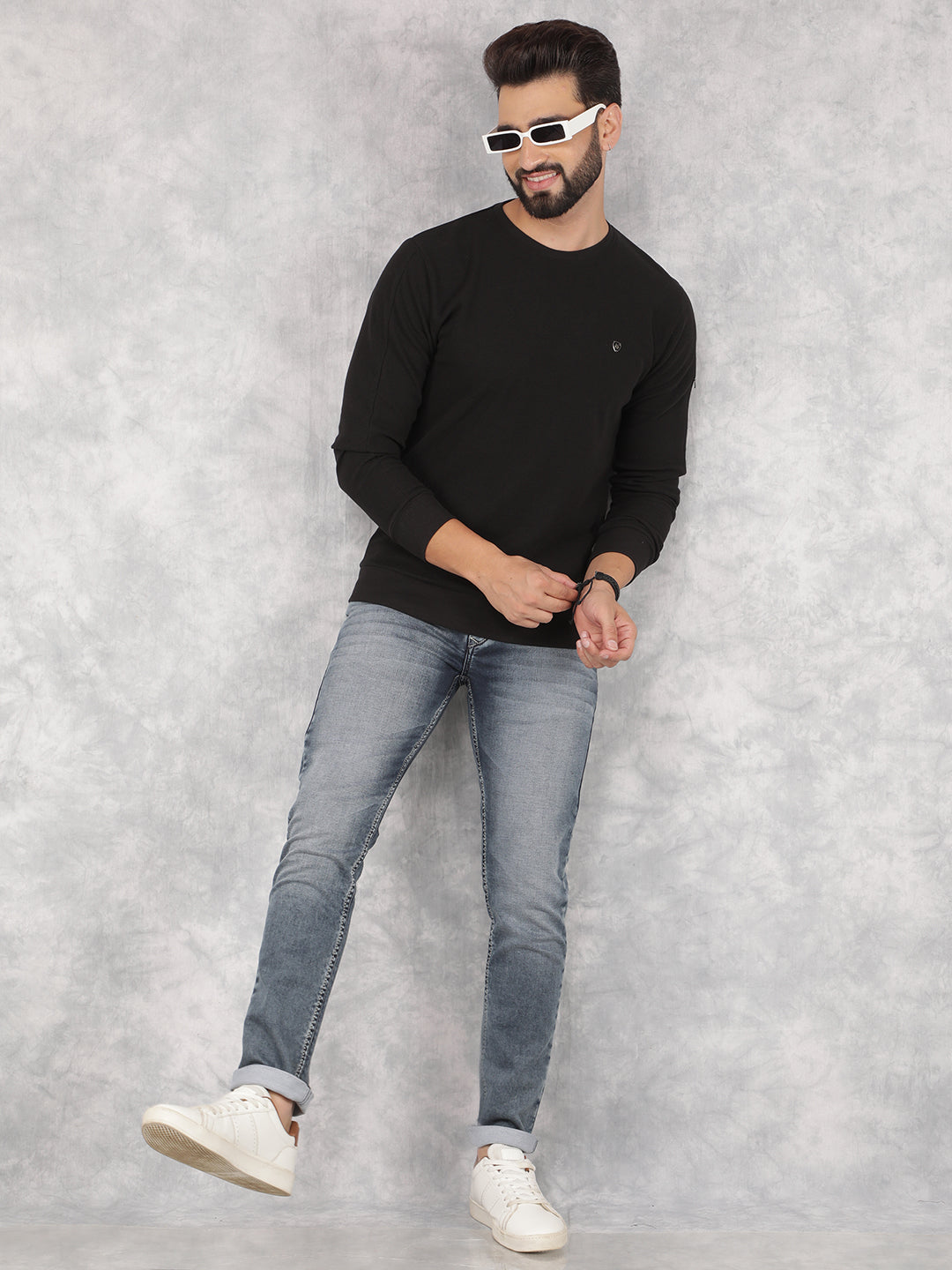Black Sweatshirt-Men Sweatshirts-Crimsoune Club
