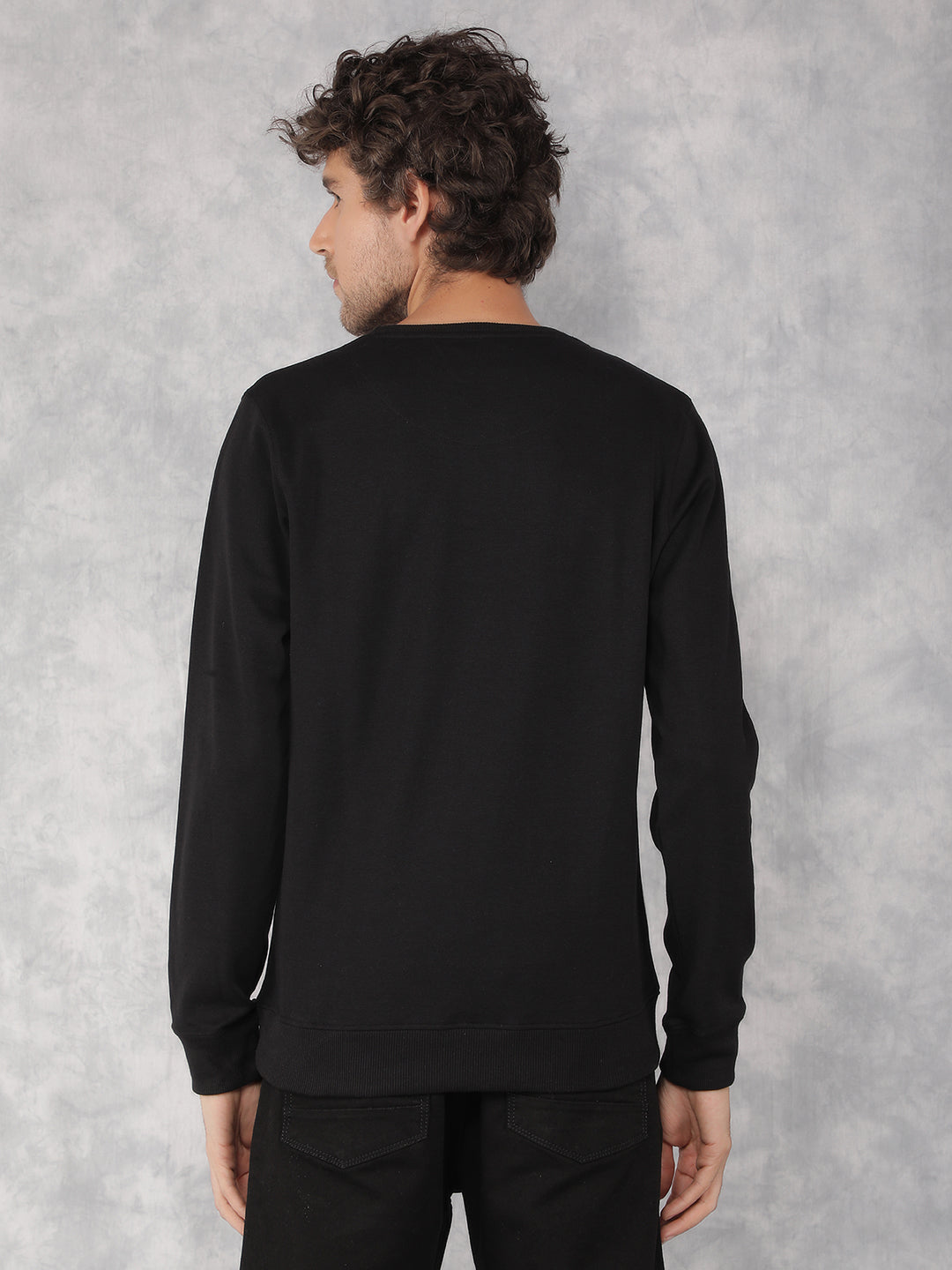 Black Color Blocked Sweatshirt-Men Sweatshirts-Crimsoune Club