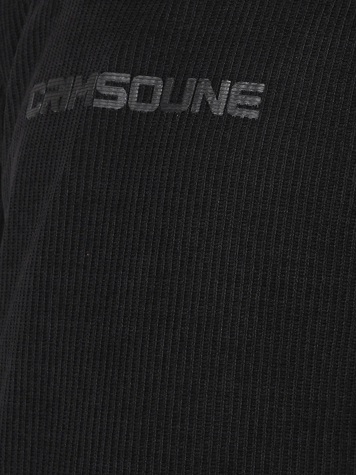 Black Typographic Print Sweatshirt-Men Sweatshirts-Crimsoune Club