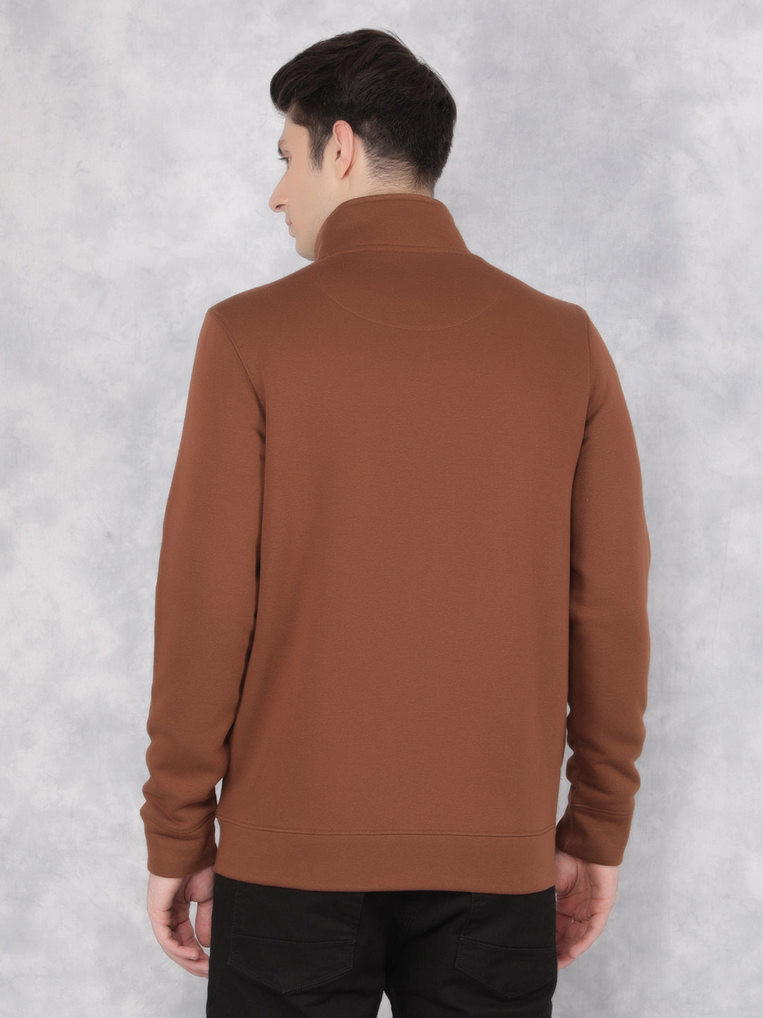 Brown Checked Sweatshirt-Men Sweatshirts-Crimsoune Club