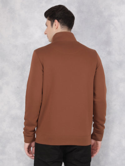 Brown Checked Sweatshirt-Men Sweatshirts-Crimsoune Club