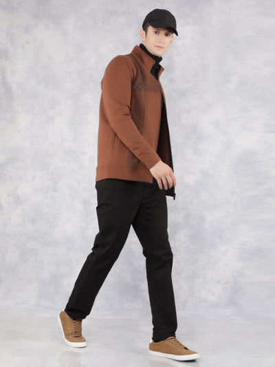 Brown Checked Sweatshirt-Men Sweatshirts-Crimsoune Club