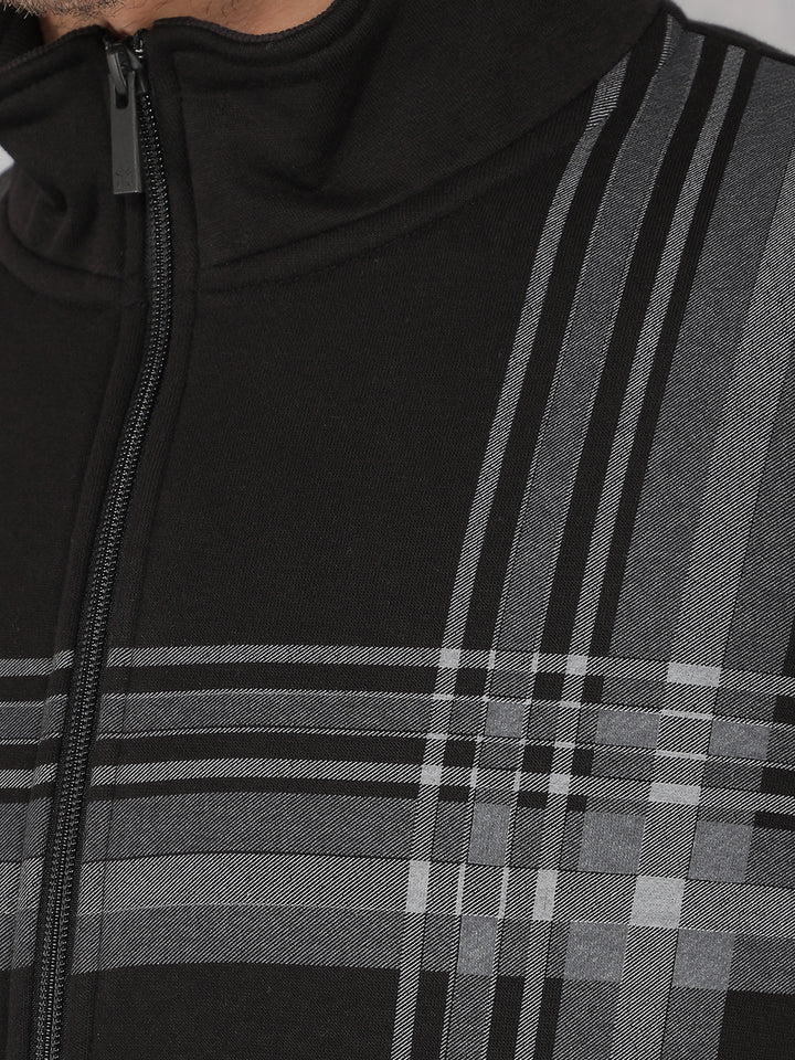 Black Printed Sweatshirt-Men Sweatshirts-Crimsoune Club