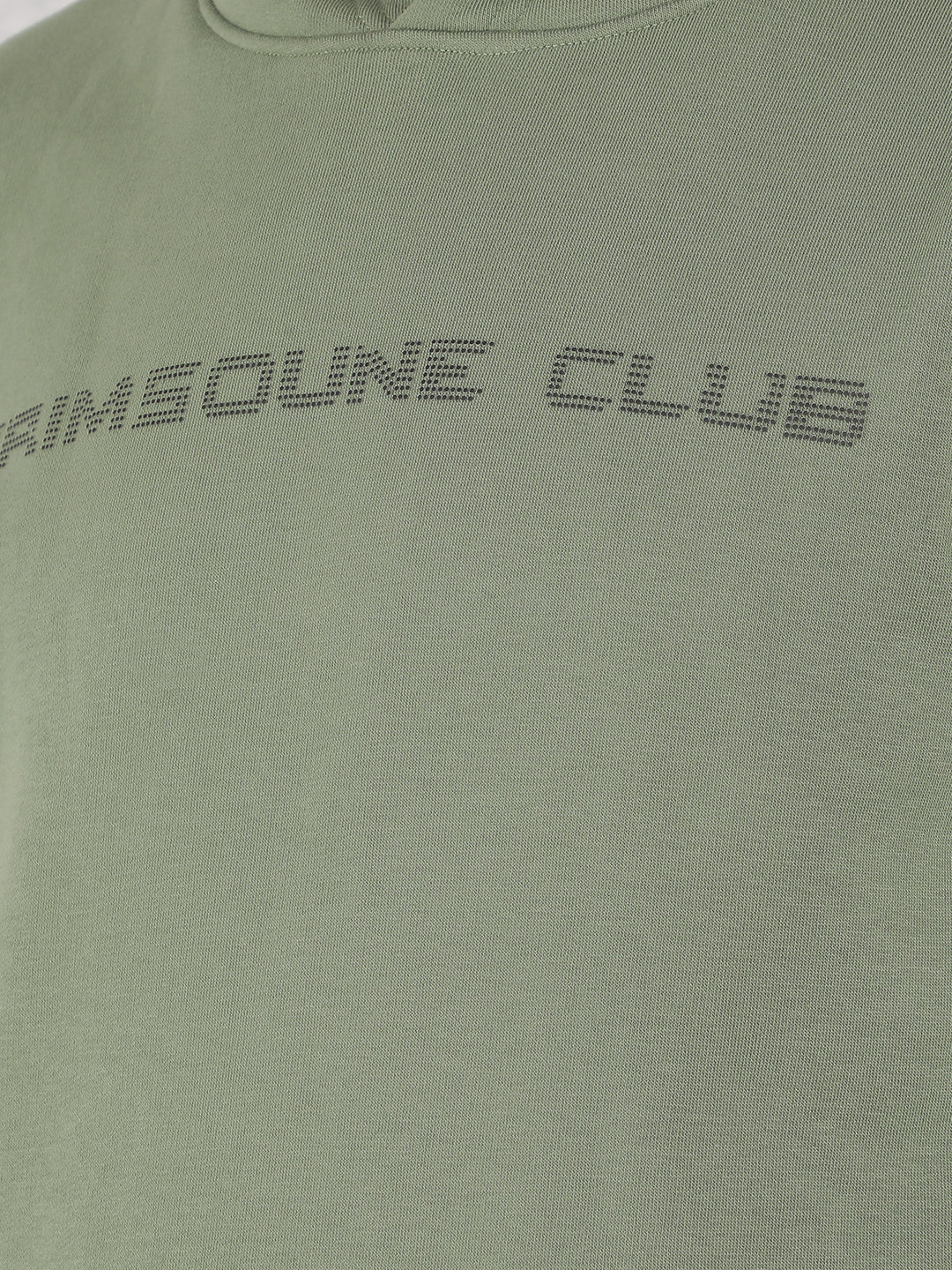 Green Typographic Print Hooded Neck Sweatshirt-Men Sweatshirts-Crimsoune Club