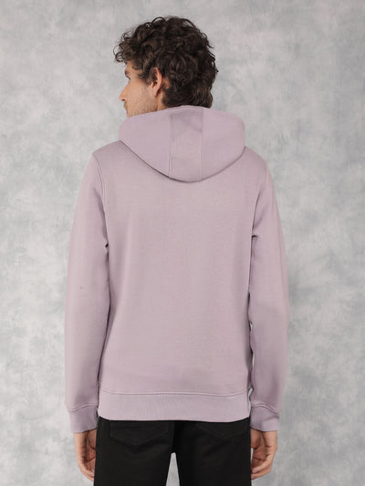 Purple Typographic Print Hooded Neck Sweatshirt-Men Sweatshirts-Crimsoune Club