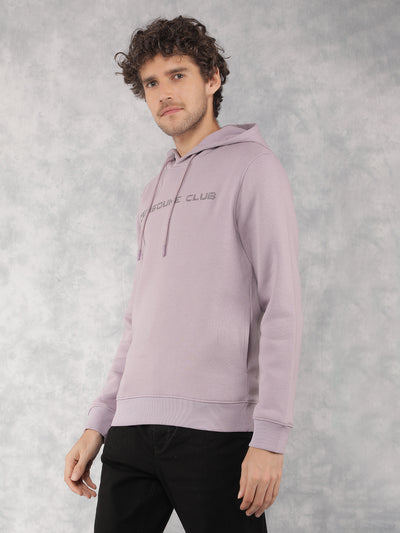 Purple Typographic Print Hooded Neck Sweatshirt-Men Sweatshirts-Crimsoune Club